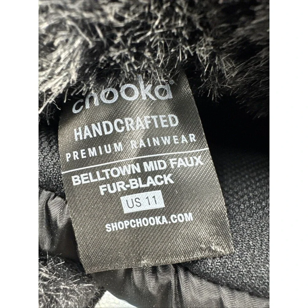 Chooka Women's Belltown Black Mid Faux Fur Insulated Winter Snow Boots 11